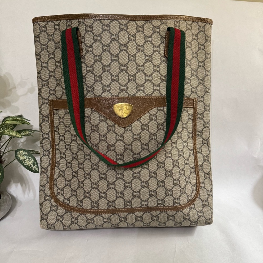 ‼️SOLD‼️Gucci Plus GG Supreme Ophidia Tote with Sherry Line Handles - Picture 10 of 10